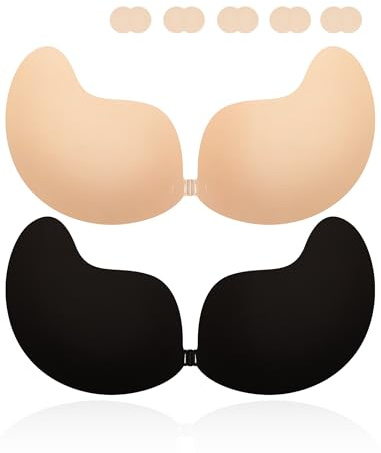 Klebe BH Push up Rückenfrei Trägerlos BH ohne träger Klebe-BHS große Brust Wiederverwendbare Unsichtbar Haut Freundlich Sticky Strapless Bra für kleine brüste Brautkleid Damen Rückenfreies Kleid