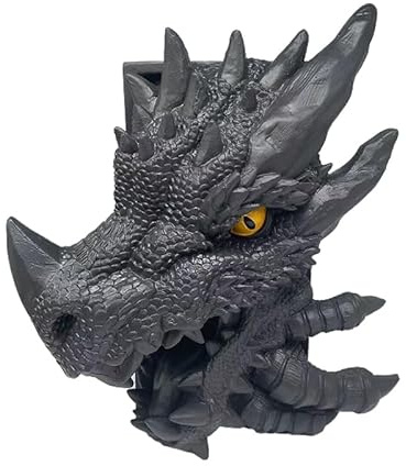 RUDFUZ Drachenstatue Buchstütze Gothic Drache Buchstützen Harz Buchstütze Dekorative Figur Tischplatte Ornament für Wohnzimmer Regale Schreibtisch Büro Geburtstagsgeschenk