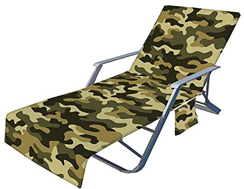 MYIESAXL Microfiber Beach Chair Covers with Side Pocket Colorful Camouflage Portable Lounge Chair Beach Towel for Pool Sun Lounger Hoteln(# 7)