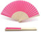 OLILLY - 50 Quality Fans in Bright Pink Fabric and Bamboo (Hot Pink, 50 Fans)