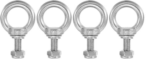 PATIKIL Ringschraube, M8x20 304 Edelstahl ösenschraube Gewinde mit Sechskantschraube Mutter Dichtung Unterlegscheibe zum Aufhängen und Sichern von Ketten Drahtseilen, 4 Sets