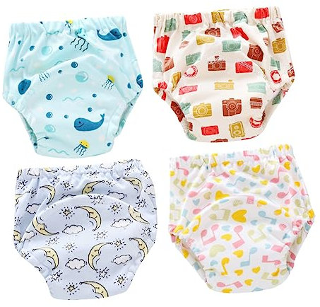 BESTonZON 4 Packung Waschbare Windel Babywindel Töpfchenhose Für Kleinkinder Trainingsunterwäsche Für Kleinkinder Trainingshosen Töpfchen-trainingshose Säuglingswindeln Pinkel-trainingshose
