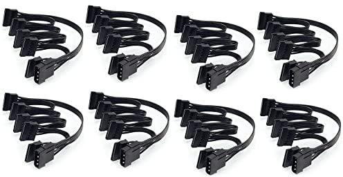 Remingtape 8X 4 IDE a 5 puertos cable de alimentación de 4 Molex a Multi SATA Puerto 18AWG cable de alimentación para placa HDD SSD PC