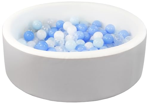 Velinda Bällebad Bällepool Bällebecken Spielbecken Kinderpool Kunstleder-Bezug 200 Bälle