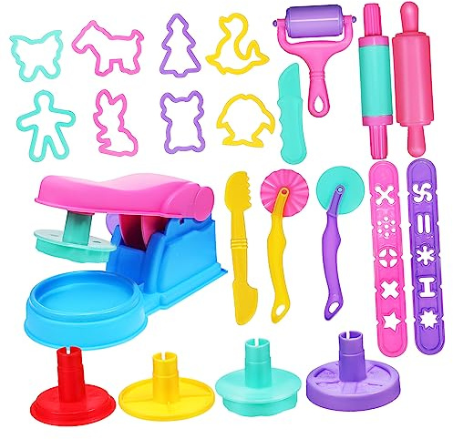 FRCOLOR Juego De Moldes Para Arcilla y Herramientas Infantiles 22 Piezas, Plástico Seguro, Colores Aleatorios, Juguetes Creativos Para Desarrollar Motricidad Fina y Diversión Educativa