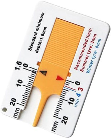 Medidor de profundidad de neumáticos,Medidor de profundidad de banda de rodadura de neumáticos | de de 0a 20 mm, de lectura fácil, herramienta de medición precisa de la prof