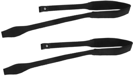 Zerodeko Lot de 2 Dragonnes Noires pour Bâtons de Ski et Randonnée Sangle Réglable en Nylon Solide Bracelet de Maintien Confortable pour Activités de Plein Air et Marche Sportive