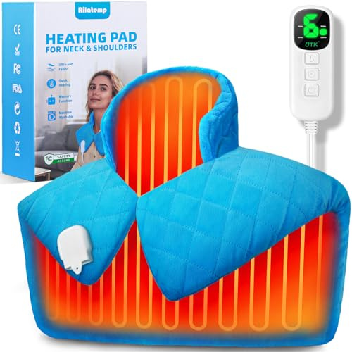 UTK Heizkissen Nacken Schulter, Bis zu 70 °C, 0,57 kg schwerer Nackenwärmer mit 6 Heizstufen, Abschaltautomatik, Nacken Wärmekissen zur Linderung von Muskelverspannungen, Geschenke für Frauen