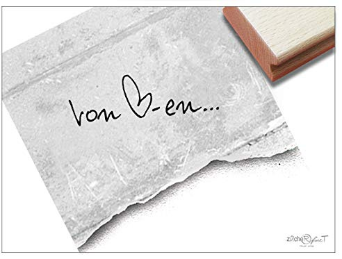 Stempel Schriftstempel von Herz-en, Handschrift - Textstempel Glückwünsche Karten Briefe Geschenkanhänger Geschenk Deko - zAcheR-fineT