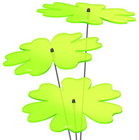 SUNPLAY Sonnenfänger Butterblume in GRÜN, 3 Stück zu je 20 cm Durchmesser im Set + 70 cm Schwingstäbe