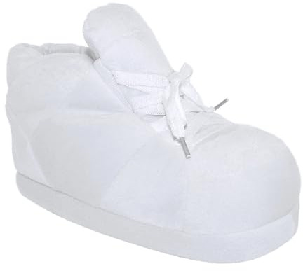 Happy Feet Slippers Standard Sneaker Slippers for Men, Women, and Kids - As Seen on Shark Tank - Classy Oversized House Slippers for Women with Non-Slip Rubber Soles - All White - Medium