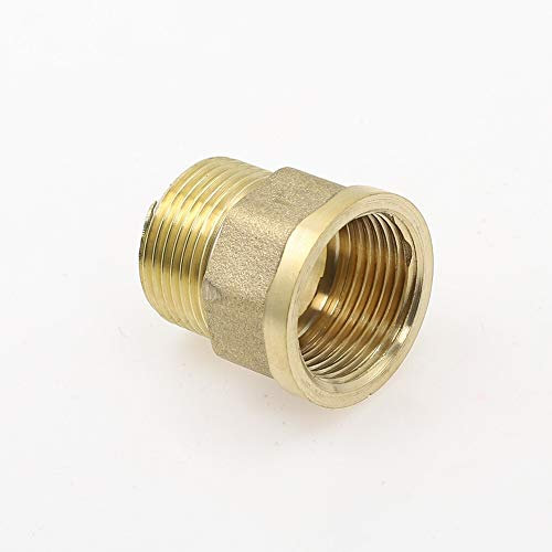 NO LOGO LSB-fittings, 1pcs Copper M/F 1/8,1/4,3/8,1/2 3/4 BSP Male to Female Threaded Brass Coupler Adapter Brass Pipe Fitting (Color : 02 M x 04 F)
