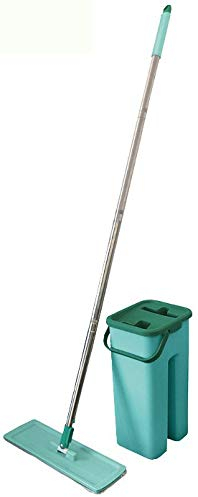 Sauber Meister Profi Bodenwischer Set mit Eimer & Mopp Wischmopp Smart Mop Plus compact blau | Fortschrittlicher Bodenreiniger mit Clean & Dry-Technologie (Smart Mop+ Kompakt)