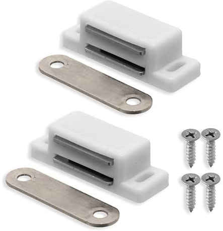 2 Stück Magnetschnäpper Türmagnet Möbelmagnet Magnetverschluss - Weiß