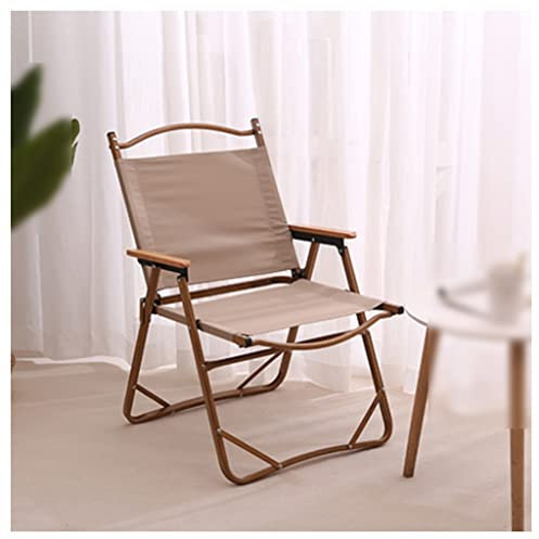 Gartenliege Klappbar, Klappstühle Für Draußen Leichter, Tragbarer Holzakzentstuhl Gepolsterter Harter Arm Patio-Strandstuhl Einfacher Bequemer Freizeitstuhl Für Gartengrillreisen ( Color : Beige )