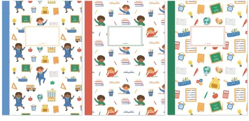 dabelino® 3er Set Notizhefte Einschulung/Schule A5 für Kinder: liniert, kariert, blanko (Hausaufgabenheft, Schreibheft, Schulkind, ABC, Junge, Mädchen, Diversity)
