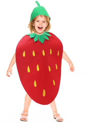 TOYANDONA Fresa Escuela Piña Niños Moda Niñas Mostrar Verduras Sombrero Y Frutas Niños Traje Niños Fantasía Divertido Pera Parte Prop Unisex Frutas Verduras Vestido