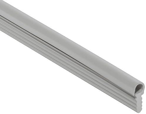 cyclingcolors Perfil de rellenado de juntas gris 13x5 plastico PVC burlete zócalo Cocina puerta Sellado ventanas con nervadura de arpón, redonda (longitud 1m)