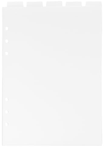 Tofficu A5 TrennbläTter FüR 6-Ring-Ordner, Transparente Pvc Registerkarten, Abnehmbare Diy TrennwäNde FüR Notizbuch, Planer, Tagebuch, 21,8 X 14,8 Cm, Weiß