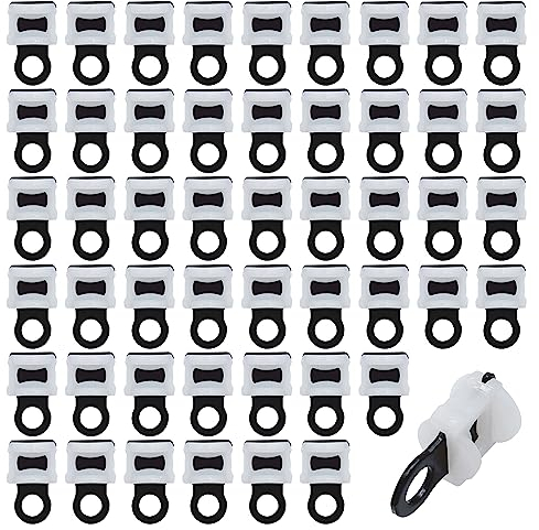 UMCHU 50 Piezas Rail Curtain Glides, Sheet Steel Rail Glides, Curtain Rollers, para Cortinas de Ducha, Cortinas de Puerta