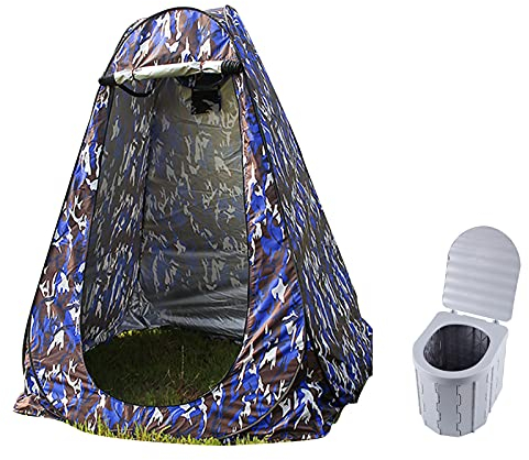 GGZONE Duschzelt, tragbare Faltbare Toilette, Sichtschutzzelt, Outdoor-Camping-Toilette mit Deckel, 12 Reinigungsbeutel, Outdoor-Badezimmer, Umkleidekabine, Sichtschutz Beautiful Scenery