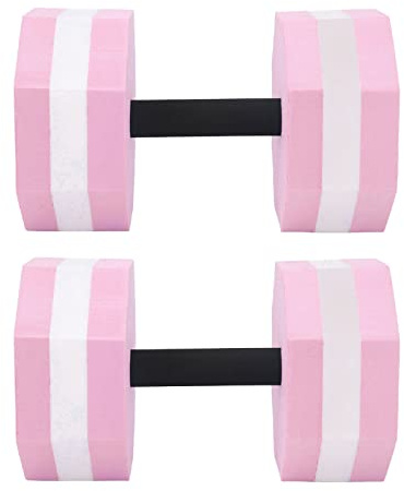 Hanteln für Wassergymnastik, Wasserdichte Schwimmende EVA-Hanteln für Hallenbäder (Rautenförmiges Rosa, Weiß, Rosa)