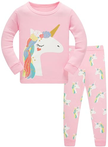 TEDD Girls Pyjamas Set Cotton Pjs Sleepwear 2 Pieces Outfits for Kids Age 1-12 Years