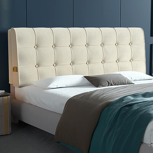 ZZYK Wandkissen Kopfteil Kissen Einfarbig Bettseite Rückenlehne Nacken Lendenwirbelstütze Kissenbrett Etagenbett Tagesbett Stützkissen Mit Abnehmbarem Fleecebezug,Beige,Paste 71/Cal King