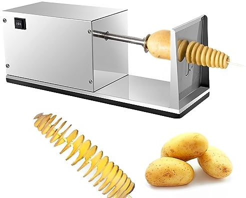 Macchina Commerciale,Affettatrice Elettrica per Patate Tornado, Macchina Automatica per Torri di Patate Stretch, Tagliatrice Commerciale per Patate a Spirale in Acciaio Inossidabil