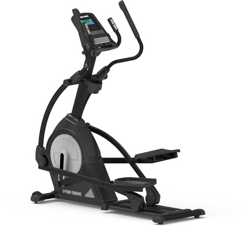 Sport-Thieme Crosstrainer C450 | Ellipsentrainer für Heimsport | Leise Nutzung | Robuste Laufrollen | Große LCD-Anzeige | Benutzerprogramme: 4 | Poly-V-Riemenantrieb | Max. Gewicht: 120 kg