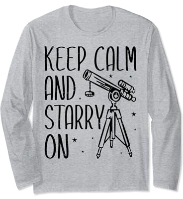 Teleskop Nachthimmel Uhr Sterne Astronomie Liebhaber Langarmshirt