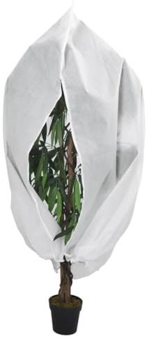 ShCuShan Wintervlies mit Reißverschluss Schutzhaube FüR Pflanzen Winterschutz FüR Pflanzen Pflanzenschutzhaube 70 g/m² 3,93x3,5 m - 364872
