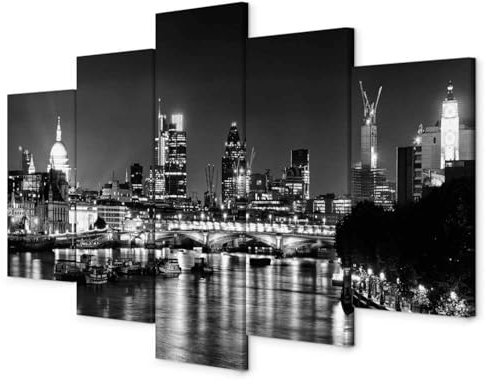 murando - Akustikbild Schallschutz schwarz weiß, 225x112 cm, 5-teilig, Büro