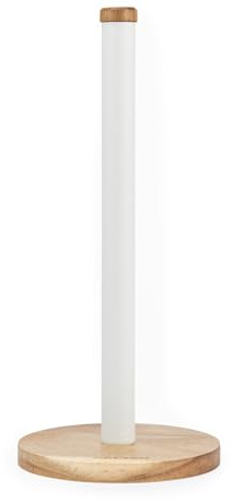 Salter Toronto Soporte para Rollos de Cocina – Portarrollos Independiente de Madera de Acacia, Organizador de Encimera para Rollos Estándar, Color Blanco