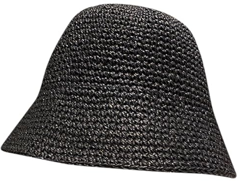 Damenhut Sommer, mit Loch Zopf Sonnenschild Faltbar Strohhut Sommerhut Elegant Uv Schutz 50 Leicht Atmungsaktiv Sonnenhut Sonnenhüte Breite Krempe Schwarz Großer Kopf Strandhut