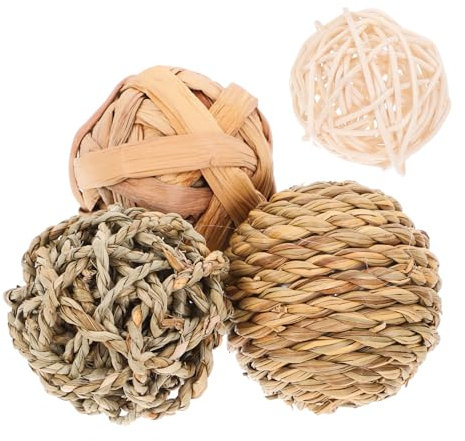 BESPORTBLE 8stücke Pet Chew Bälle Rattan Und Natürliche Kauspielzeuge Für Kaninchen Hamster Und Kleine Haustiere Zahnreinigung Und Spielspaß Für Gesunde Zähne