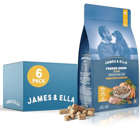 James & Ella Complete Freeze-Dried Raw Dog Food ❘ Free Run Chicken (6 x 500g), Freeze-Dried Dog Food, Packed with Protein, Essential Oils & Minerals for Healthy Dogs, Lightweight & Gluten Free