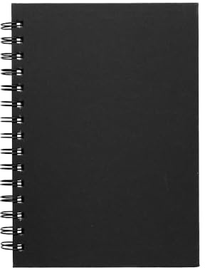 Hawksbill A5 Black Sketchbook 40 Sheets / 80 Pages Hardcover Sketch Book Spiral Bound 150GSM Sketchpad Premium Catridge Paper for Home Uni College School & Office Use