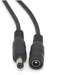 CXVFY 5.5mm X 2.1mm DC Jack Connectors Power Extension Cable 22AWG Female Male DC Plug Adapter Compatible With CCTV Camera 5050 3528 Strip(Black Female)