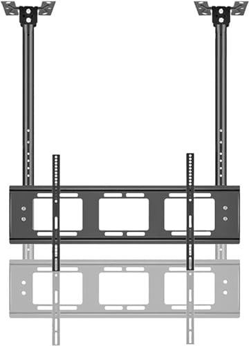 LwsCUiH Bras de Moniteur Support de télévision au Plafond Double pôle, for écran Plat LED de 55 à 86 Pouces, Support de télévision Suspendu, Support de Plafond Universel