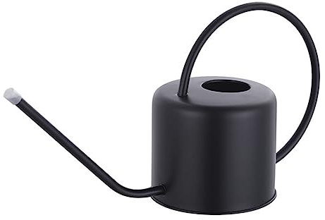Milisten Regadera Largo Metálica De 1,3l para Jardín, Herramienta De Jardinería para Riego Preciso, Botella para Regar Plantas, Color Negro Pequeño