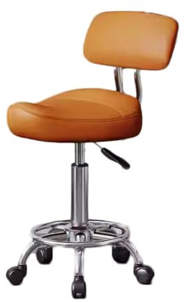 Hydraulischer Sattelhocker mit Rückenlehne, 360° drehbarer ergonomischer Stuhl, Salon-Sattelsitz mit Fußstütze für Schönheitssalon, Massage, Zahnklinik, Home-Office (Farbe 3)
