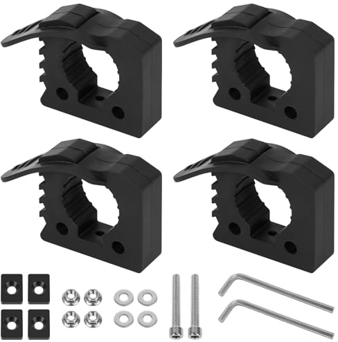 4 Pack Quick Release Rubber Clamp,Rubber Mount Clamps for Securing Equipment from 1-1/7 to 1-3/7 Accessories Adapter Mount for Shovel,Axe,and Tools with screw