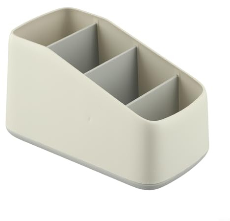 Honseadek Fernbedienungshalter mit 4 Fächern, Aufbewahrungsbox für TV-Fernbedienung, Heizungssteuerungen, Media-Player, Bürobedarf, Make-up-Pinsel (grau)