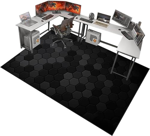 Fzamudng Bodenschutzmatte für Hartböden, Schutzmatte für Laminat, Gaming Teppich, Stuhlmatte für Home Office, Bürostuhl Unterlage, Computerstuhl Teppiche, 90 x 120 cm Bodenschutzmatte Bürostuhl