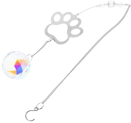 SUPVOX Adorno Colgante De Recuerdo para Mascotas Huella De Perro Captador De Luz para Jardín o Ventana Elegante Decoración Memoria De Tu Querido Compañero