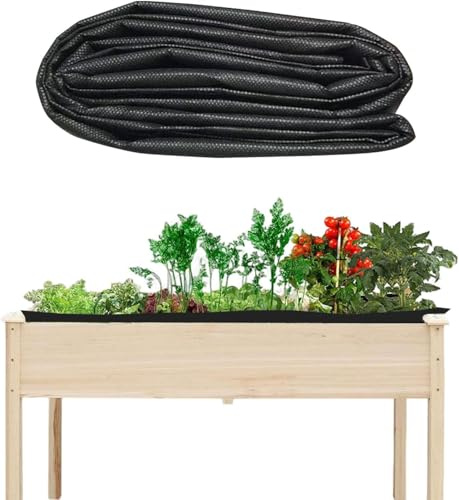 BlyeMichdi Heavy Duty Non-Woven Planter Liner for Raised Beds,1.6m x 2.9m Fabric Liner for Large Veg Trough Outdoor, Vegetable Trugs Herb Raised Planters for Garden, Plant Grow Bags