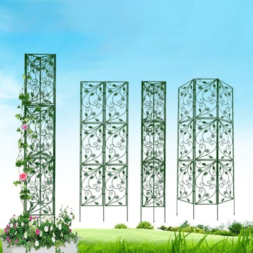 Enrejado de jardín, enrejado de soporte para plantas trepadoras, marco de soporte de plástico inoxidable para vegetales, flores, uso interior y exterior (150 x 38 cm)