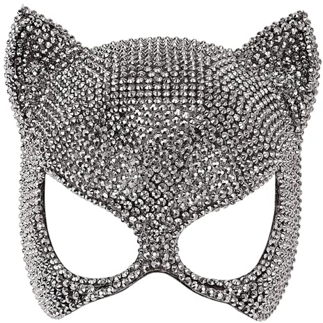 W WIDMANN MILANO Party Fashion – ögonmask katt, halvmask, ansiktsmask, tillbehör för maskeradkostym för karneval