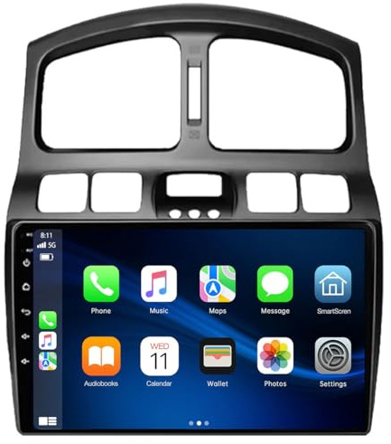 Bilradio för Hyundai Classic Santa Fe 2006-2015, Android 14-bilradio, 9-tums bilpekskärm med GPS Navi, bluetooth, FM- och RDS-radio,Bluetooth, Mirror Link,Bakre Kamera
